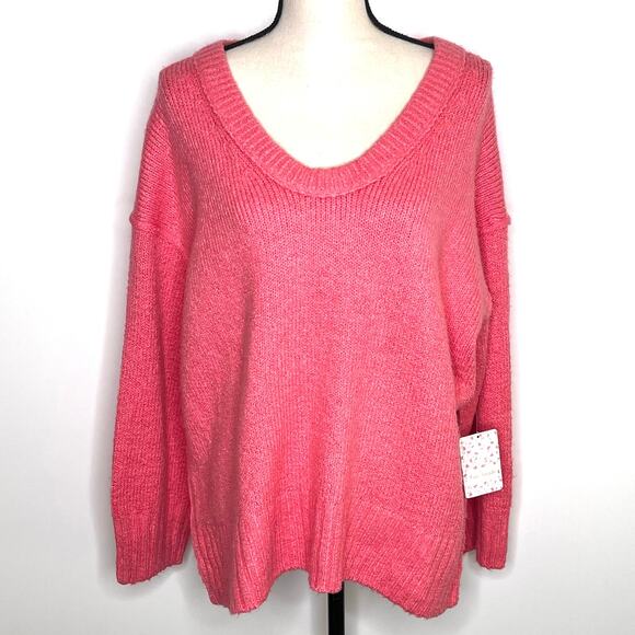 Free People Brookside Tunic Sweater XS NWT Pink Lightning Oversized Knit - Picture 12 of 12